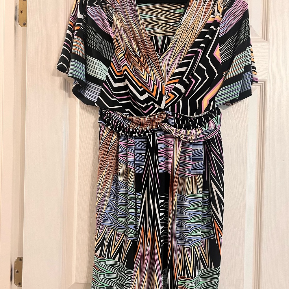 Multicolor Geometric Patterned Dress